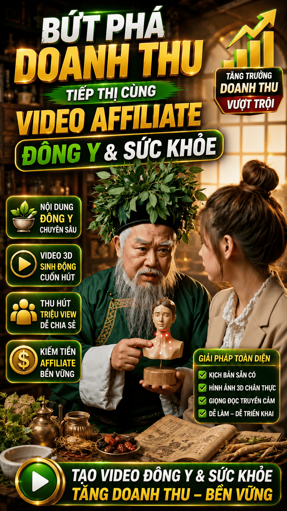 Bứt Phá Doanh Thu Tiếp Thị cùng Video Affiliate Đông Y & Sức Khỏe (Affiliate Generator)
