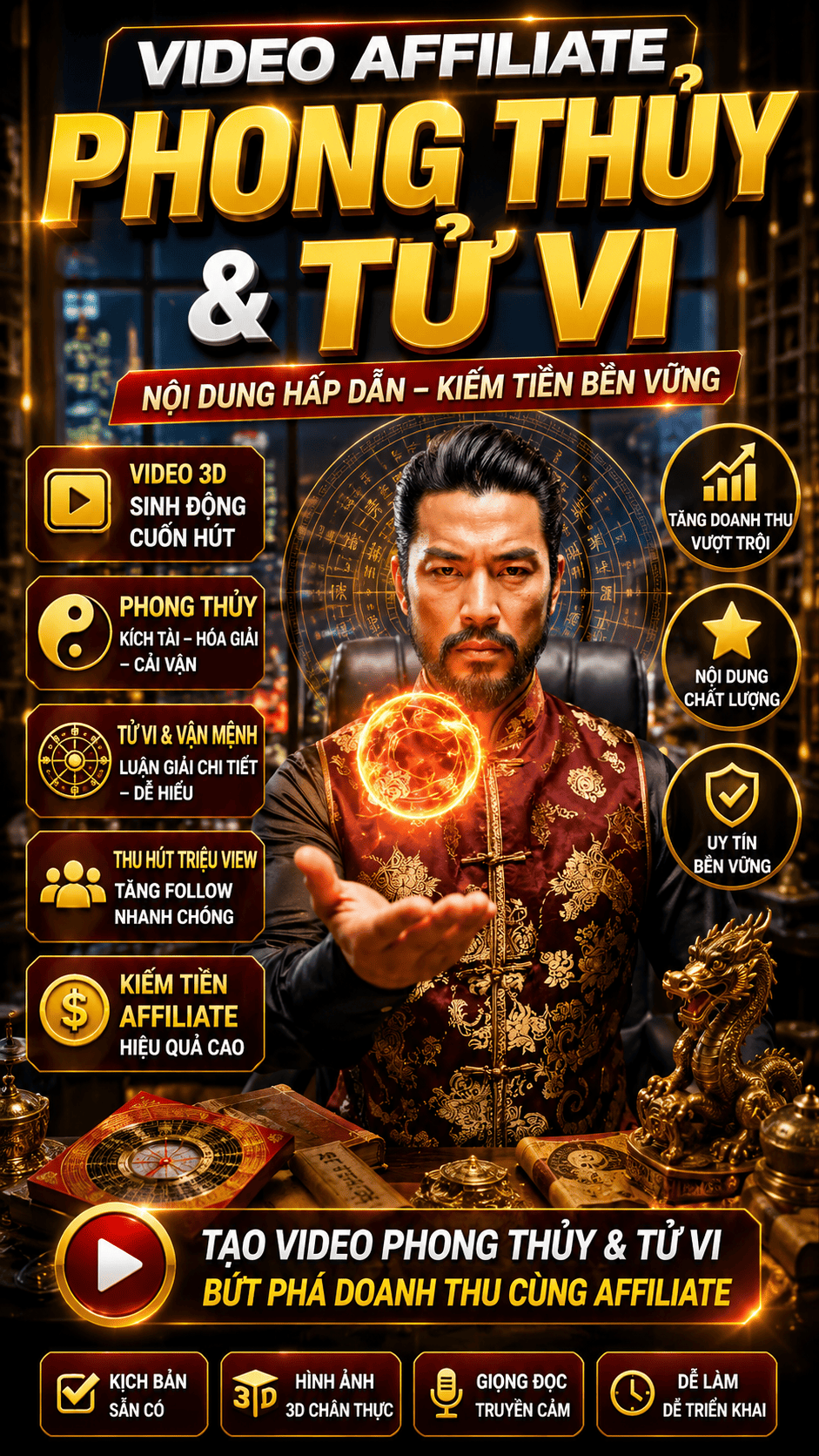 Video Affiliate Phong Thủy & Tử Vi - Bán Sim Phong Thuỷ
